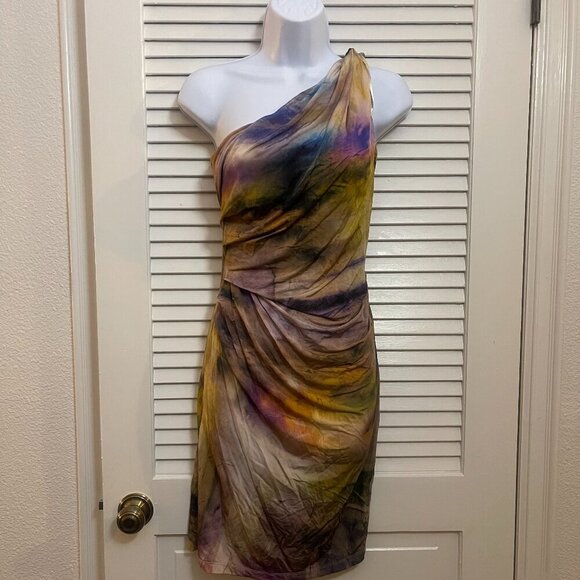 ASOS Dresses & Skirts - ASOS DESIGN One Shoulder Abstract Dress • NWOT • UK8 / US4